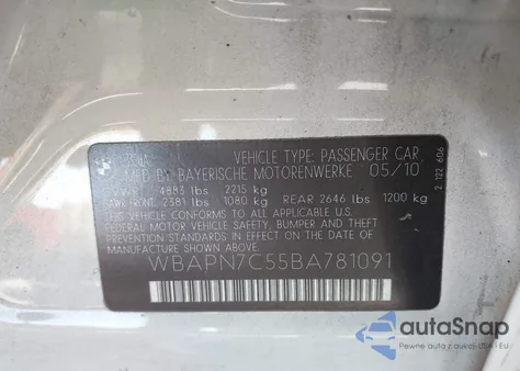 2011 BMW 335D из США, поврежденный, VIN WBAPN7C55BA781091